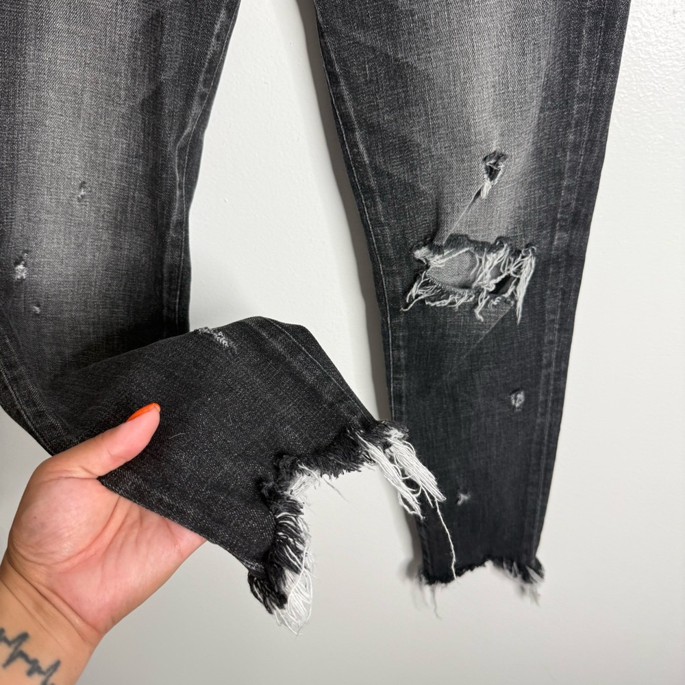 Moussy Vintage Glendele Black Mid Rise Cropped Ankle Jeans Size 28 Quiet Luxury - Picture 9 of 9
